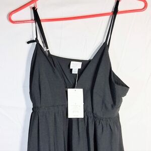 All In Motion NWT Small Black Flowing Spaghetti Strap Ruched Maxi Dress